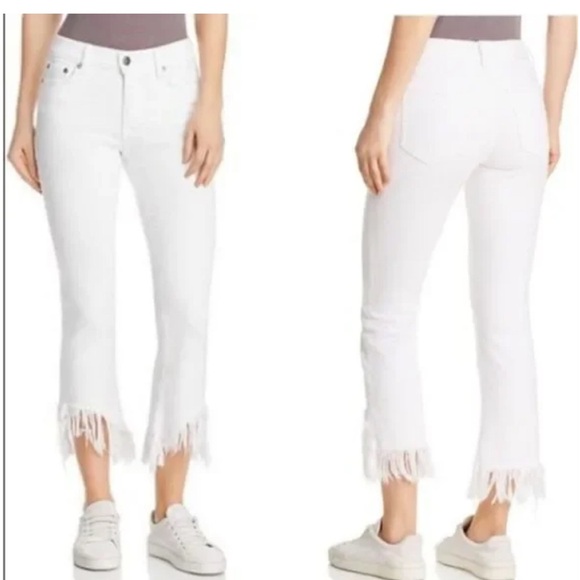 pistola Denim - Pistola Women's White Frayed Hem Jeans - Size 28